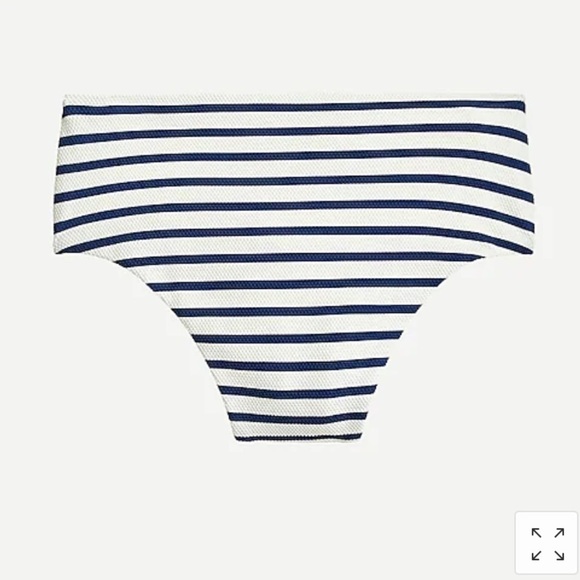 J.Crew High cut waist bikini bottom textured stripe AU850 - Picture 4 of 5